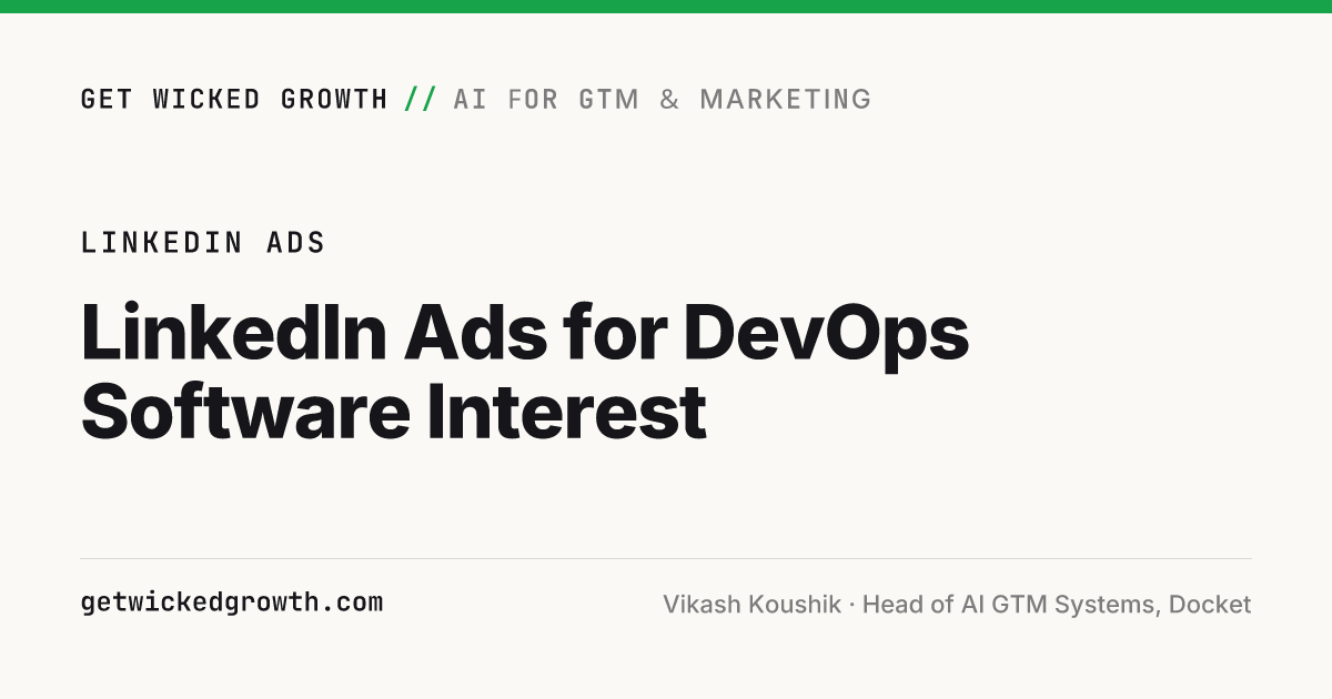 LinkedIn Ads for DevOps Software Interest | GWG