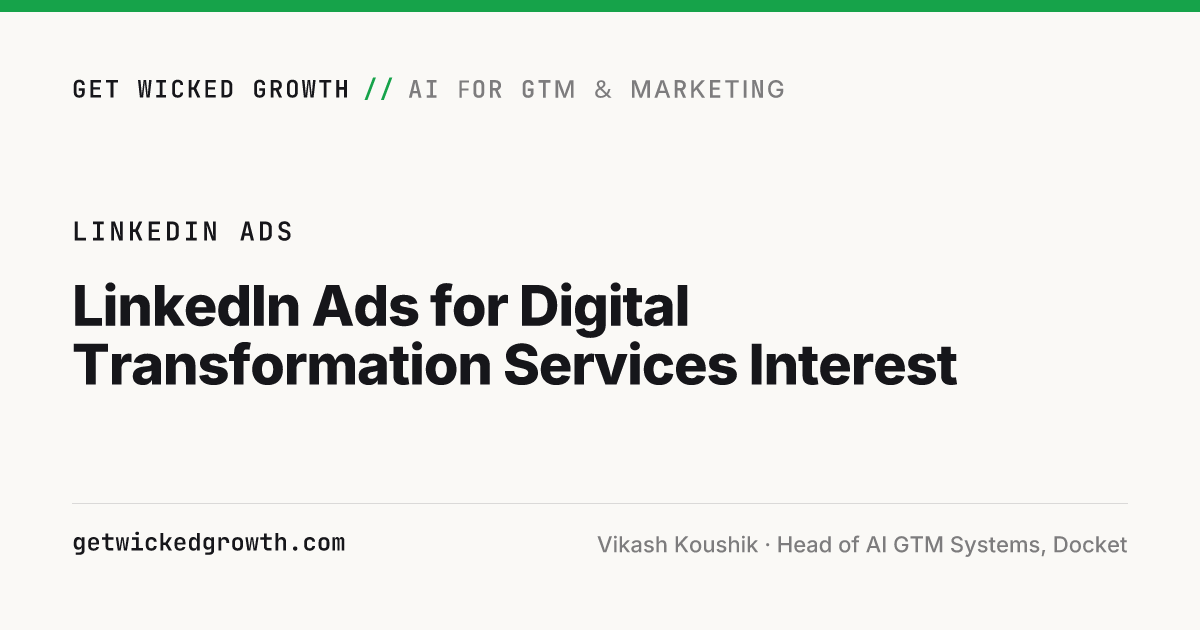 LinkedIn Ads for Digital Transformation Services Interest | GWG